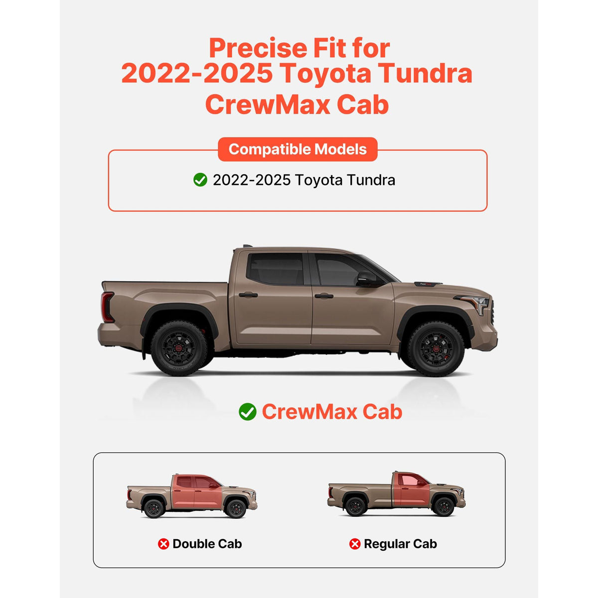 Running Boards, 6 Inches Side Steps Compatible with 2022-2025 Toyota Tundra CrewMax Cab, Black Carbon Steel Nerf Bars, 550 lbs Load Capacity, Wide Non-Slip Hollow Surface with Rustproof Coating
