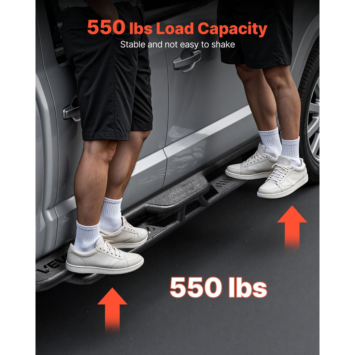 Running Boards, 6 Inches Side Steps Compatible with 2024-2025 Toyota Tacoma Double Cab, Black Carbon Steel Nerf Bars, 550 lbs Load Capacity, Wide Non-Slip Hollow Surface with Rustproof Coating