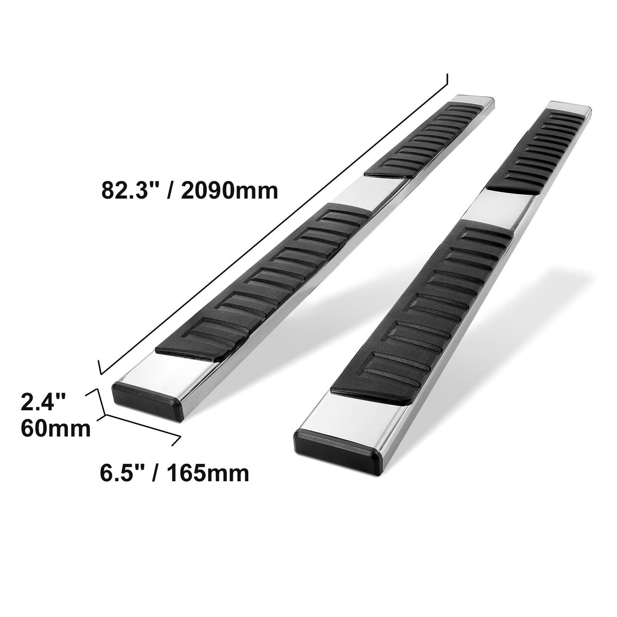 Running Boards, 6" Step Bars Compatible with 2009-2018 Dodge Ram 1500/2010-2023 Ram 2500/3500 (Includes 2019-2023 Classic) Crew Cab, 201 Stainless Steel Side Steps Nerf Bars, 500LBS, 2 PCS