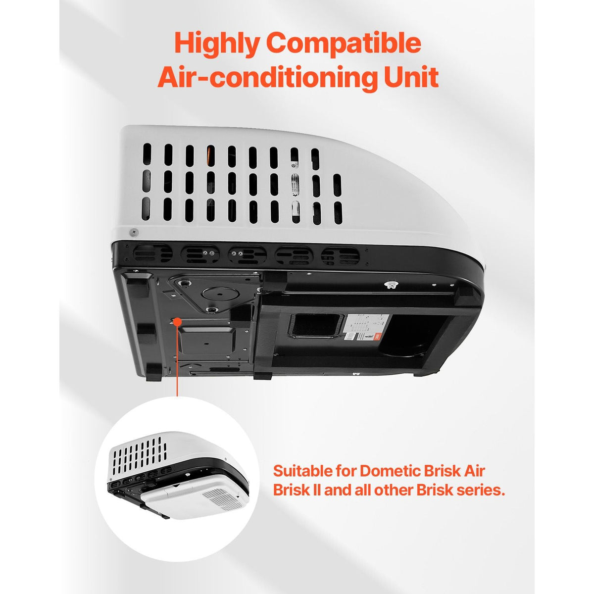 RV Air Conditioner, 15000 BTU Non-Ducted Rooftop RV AC, 65 dB Quiet Design, Highly Compatible with Air-conditioning Unit for Replacing Old Damaged Units, for Campers, Vans, Trailers, White