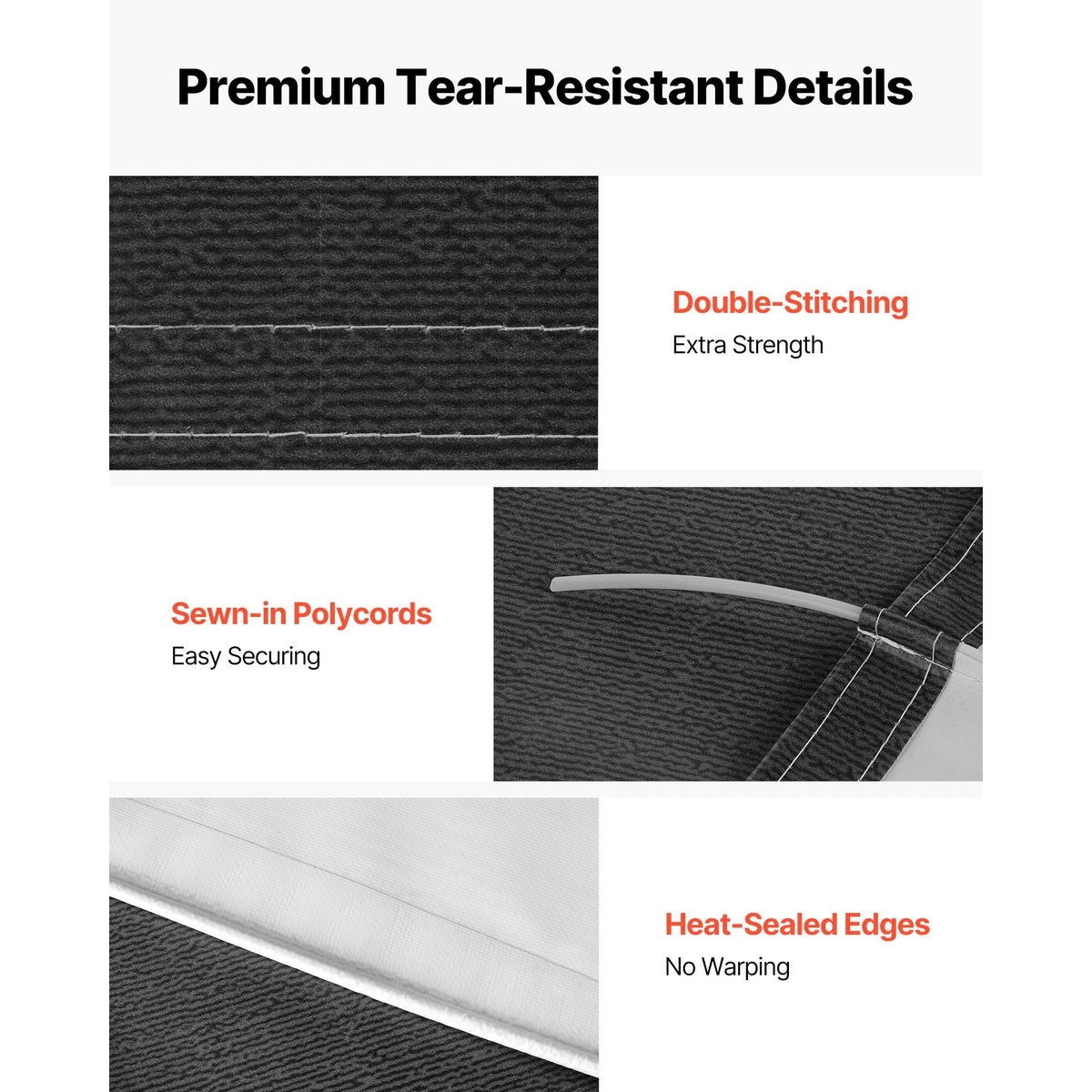 RV Awning Fabric Replacement, 15' (Fabric 14'2") 18 oz Heavy-Duty Weatherproof Vinyl Camper Awning Replacement, UPF50+ Protection Waterproof Outdoor Canopy for RV, Motorhome, Trailer, Black Fade