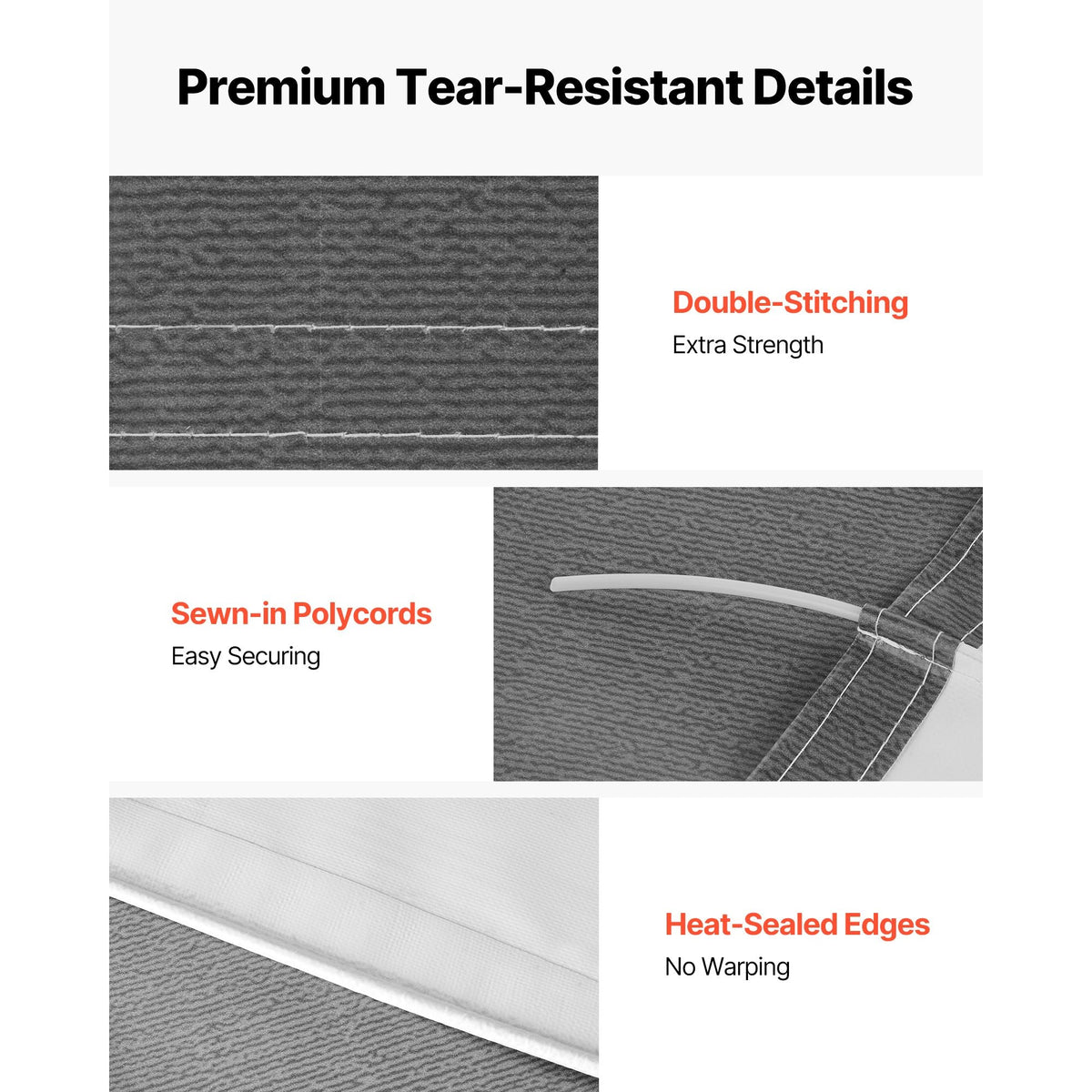 RV Awning Fabric Replacement, 15' (Fabric 14'2") 18 oz Heavy-Duty Weatherproof Vinyl Camper Awning Replacement, UPF50+ Protection Waterproof Outdoor Canopy for RV, Motorhome, Trailer, Gray Fade