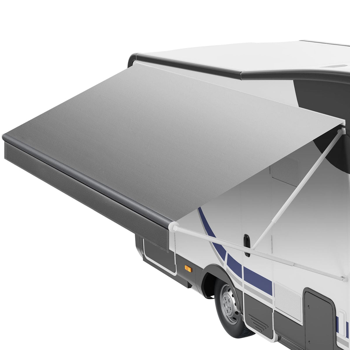 RV Awning Fabric Replacement, 15' (Fabric 14'2") 18 oz Heavy-Duty Weatherproof Vinyl Camper Awning Replacement, UPF50+ Protection Waterproof Outdoor Canopy for RV, Motorhome, Trailer, Gray Fade