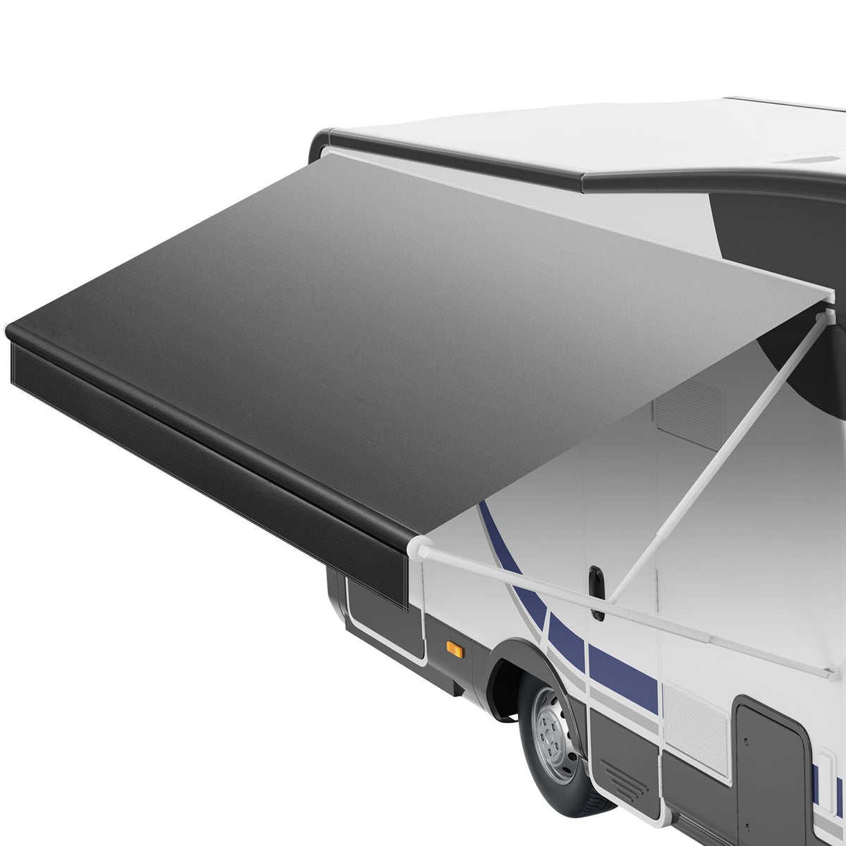 RV Awning Fabric Replacement, 17' (Fabric 16'2") 18 oz Heavy-Duty Weatherproof Vinyl Camper Awning Replacement, UPF50+ Protection Waterproof Outdoor Canopy for RV, Motorhome, Trailer, Black Fade