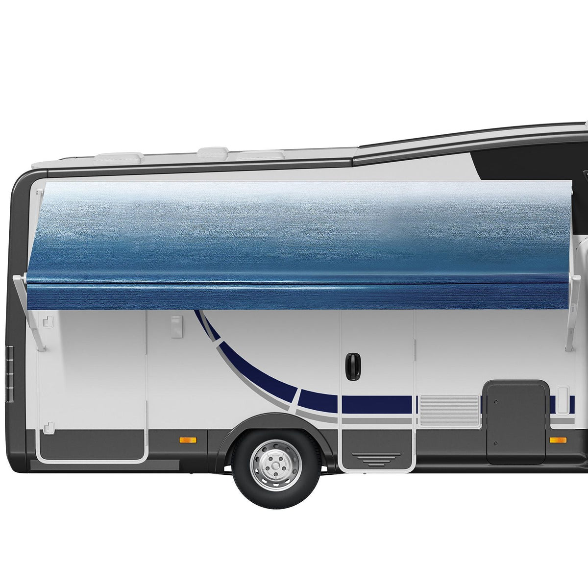 RV Awning Fabric Replacement, 17'2" Fabric Length for 18' Awning, Heavy Duty 3-Ply 16oz PVC Camper Awning Fabric, Waterproof & UV Protection Outdoor Canopy for RV, Trailer, Motorhome, Blue Fade