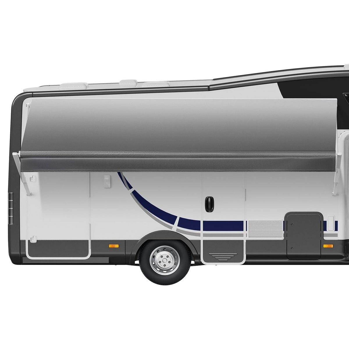 RV Awning Fabric Replacement, 18' (Fabric 17'2") 18 oz Heavy-Duty Weatherproof Vinyl Camper Awning Replacement, UPF50+ Protection Waterproof Outdoor Canopy for RV, Motorhome, Trailer, Gray Fade