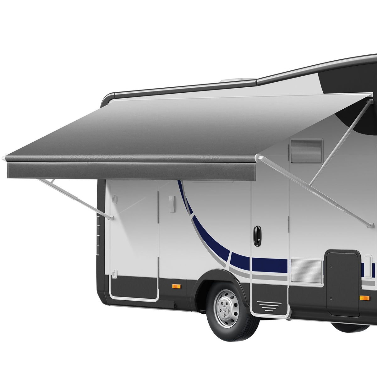 RV Awning Fabric Replacement, 18' (Fabric 17'2") 18 oz Heavy-Duty Weatherproof Vinyl Camper Awning Replacement, UPF50+ Protection Waterproof Outdoor Canopy for RV, Motorhome, Trailer, Gray Fade