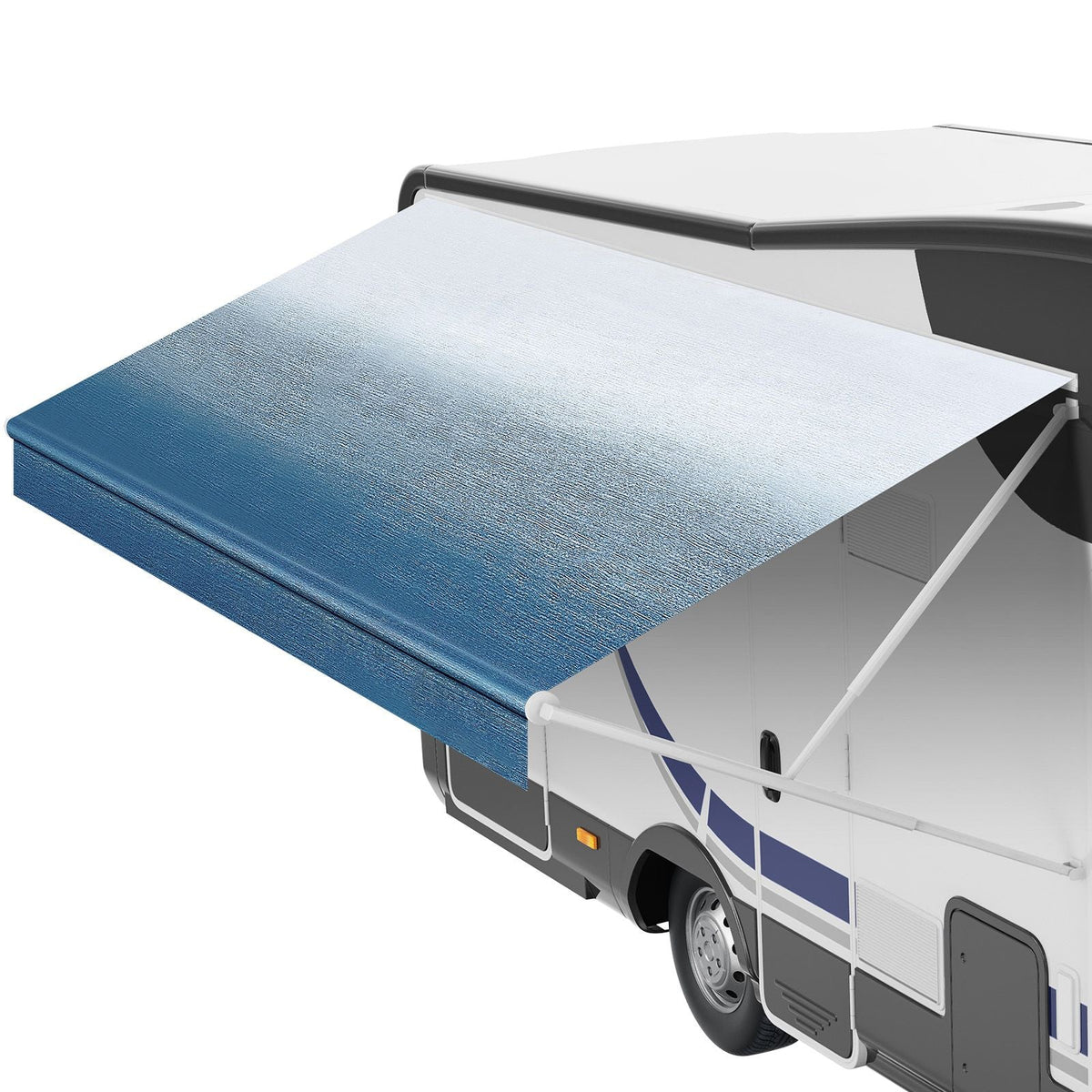 RV Awning Fabric Replacement, 18'2" Fabric Length for 19' Awning, Heavy Duty 3-Ply 16oz PVC Camper Awning Fabric, Waterproof & UV Protection Outdoor Canopy for RV, Trailer, Motorhome, Blue Fade