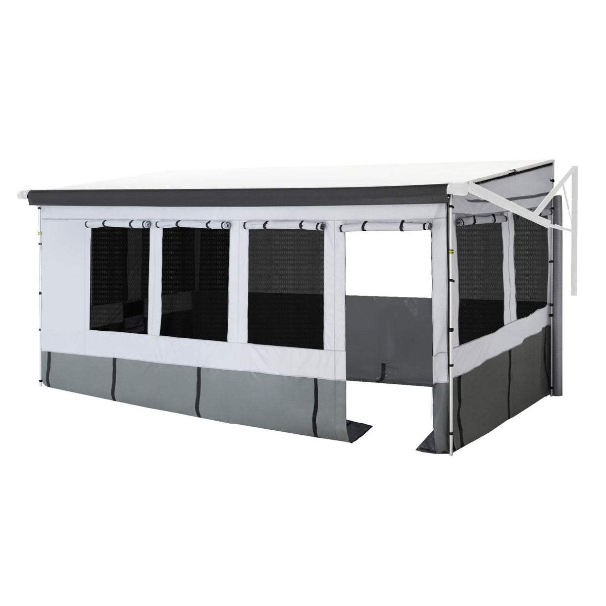RV Awning Sun Shade Room - Compatible with 18 -19 ft Awnings, RV Awning Sun Shading Room with Door & Ventilated Mesh Windows, Sunproof & Windproof Three-Sided Enclosure Tent for RV Camping
