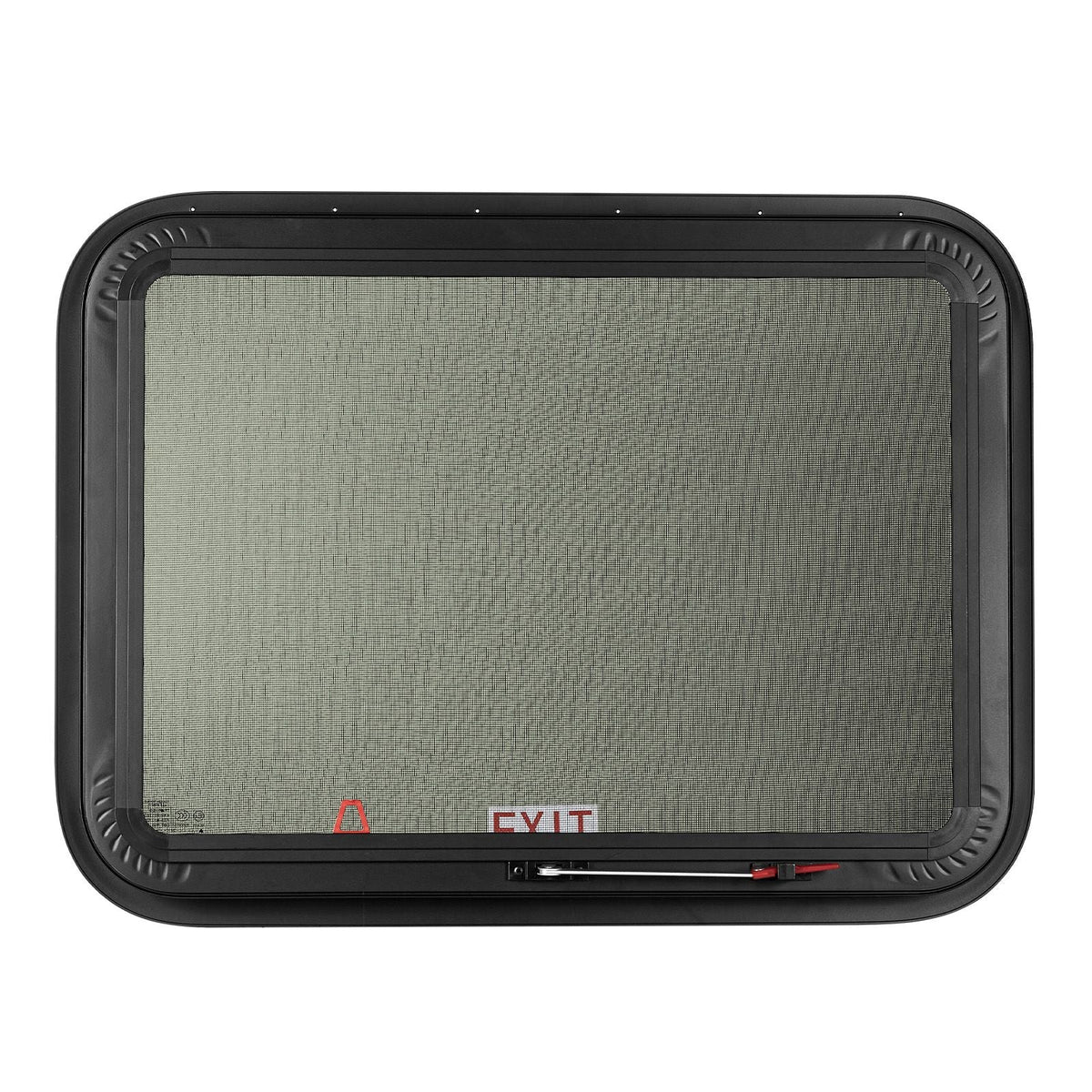 RV Exit Window, 30" W x 22" H Tinted RV Window with Net Screen and Trim Ring, Fit for 1 1/4" - 1 13/16" Thickness Wall, RV Window Replacement for Teardrop Cargo Trailer Camper, DOT Approved