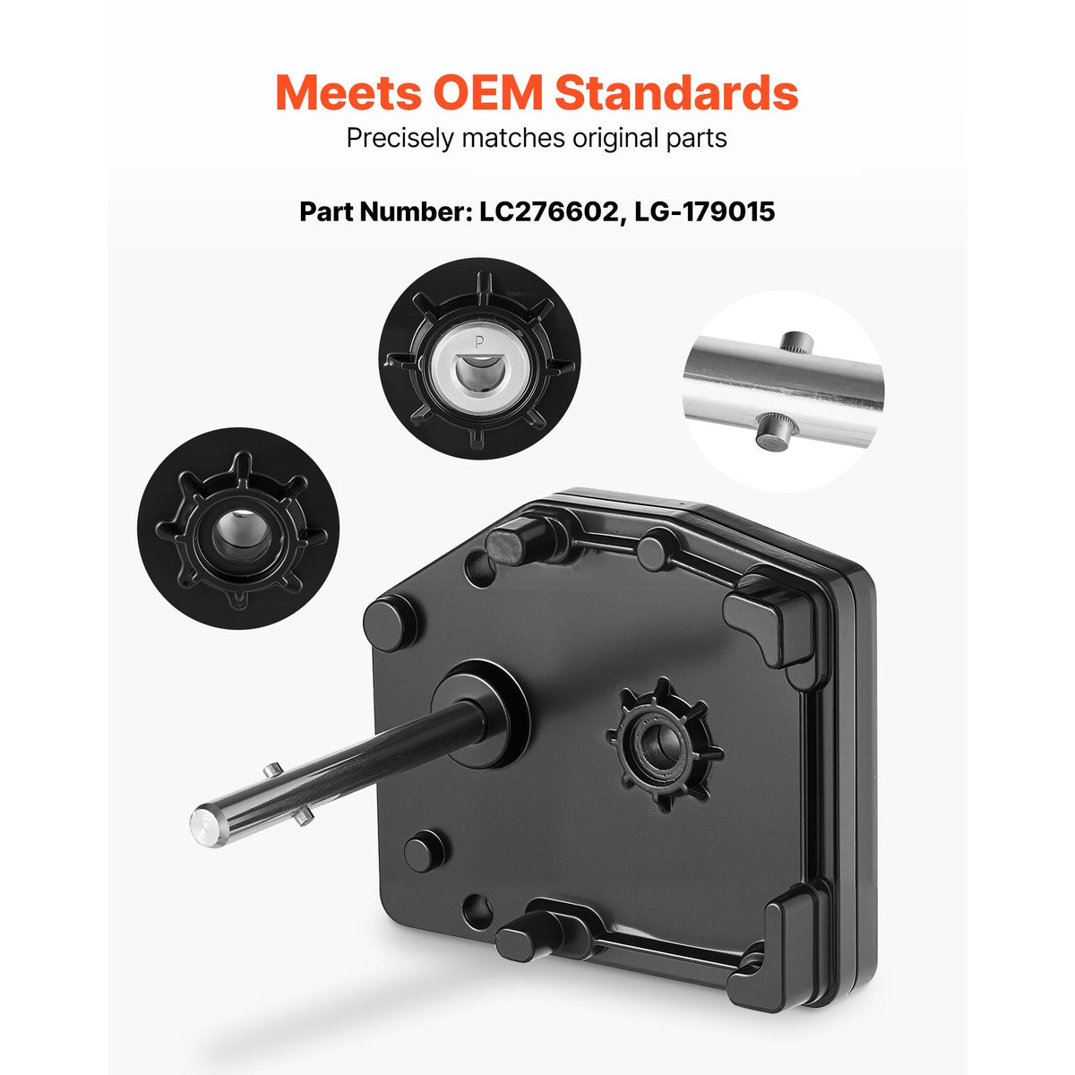 RV Fifth Wheel Landing Gear Box 276602, Universal Mount Steel Gearbox Compatible with Lippert Venture, Atwood, Stromberg Carlson Landing Gear Systems, Replace LG-179015, Adjustable Height, Black