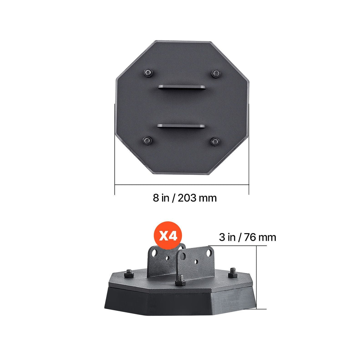 RV Leveling Pads, 4-Pack Rubber Trailer Jack Pads, Each with 5000 lbs Capacity, Standard Jack Stabilizer Pad with Large Surface Area, Ideal for Scissor Jack Feet 5th Wheels Class A/C Motorhomes