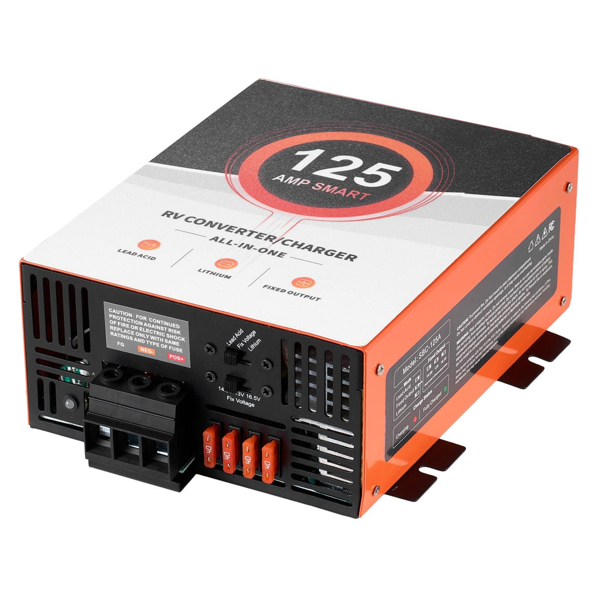 RV Power Converter, 125 Amp, 110V AC to 12V DC RV Converter Battery Charger, Multi Stage Smart Charging, 13V to 16.5V Operating Range, Compatible with Lithium & Lead Acid Battery, for Camper