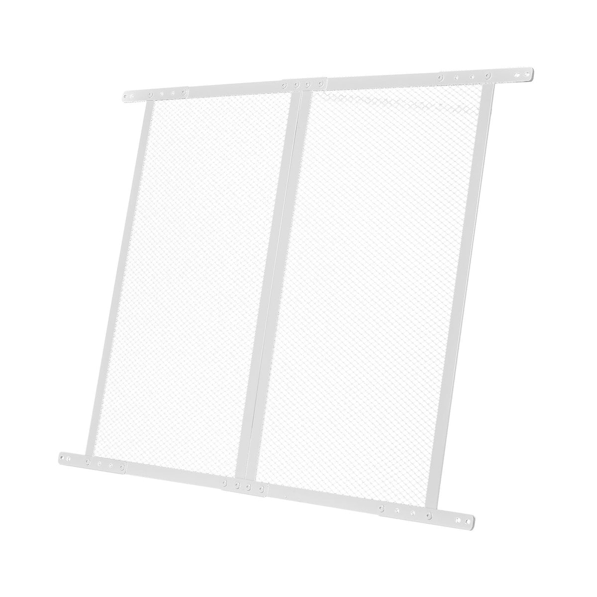 RV Screen Door Protector, 28.5 x 31.5 inch Door Grille, Easy to Install and Disassemble, Reinforced Breathable Protective Mesh, Aluminum Alloy Camper RV Entry Protector for Pet Protection, White