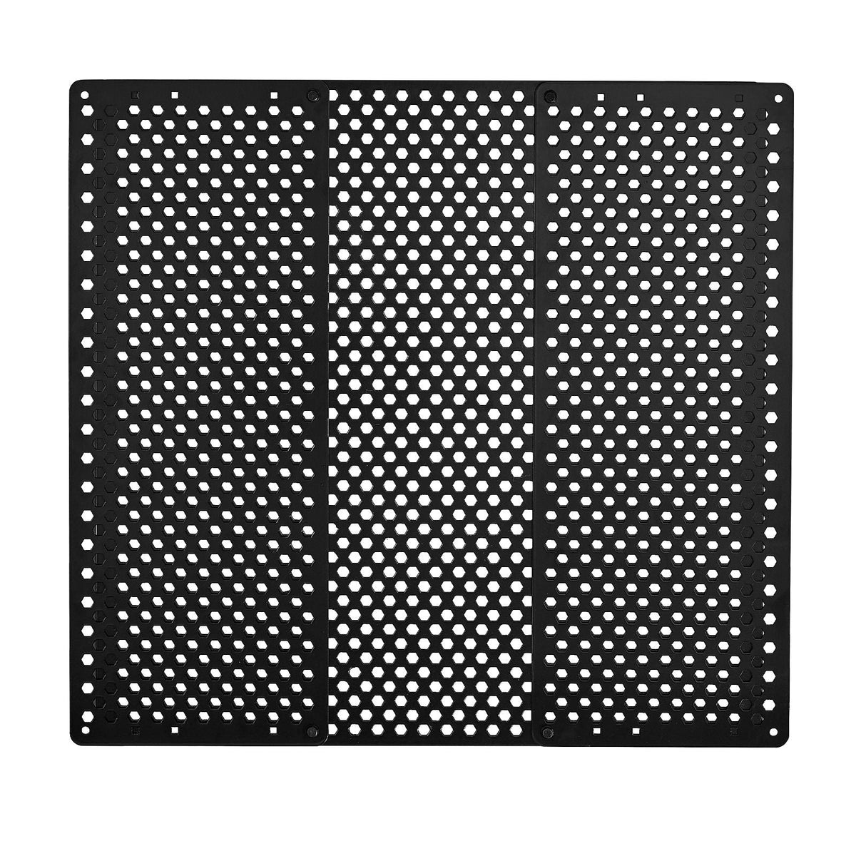RV Screen Door Protector, Adjusts from 22 to 31.5 inch, Adjustable Door Grille, Easy to Install, Reinforced Breathable Honeycomb Holes, Iron Camper RV Entry Protector for Pet Protection, Black