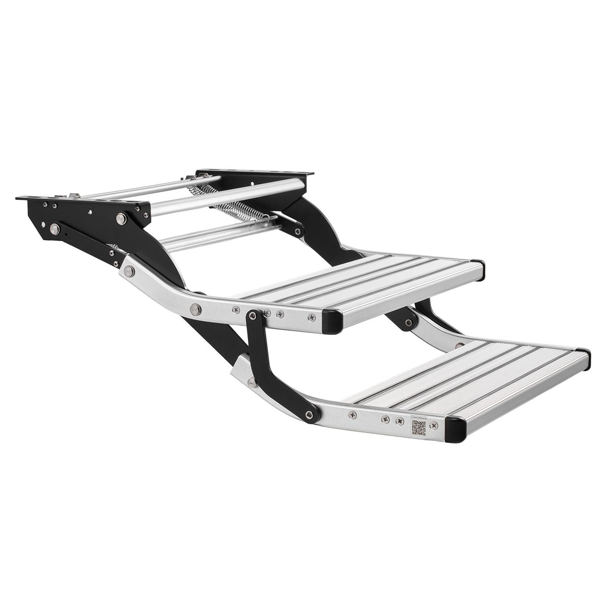 RV Steps, 2-Step, 440 lbs Load Capacity, Manual Retractable RV Stairs, Telescopic Folding Aluminum Alloy Camper Steps, Steel Frame Non-Slip Entry Stairs for Camper Van Motorhome Travel Trailer