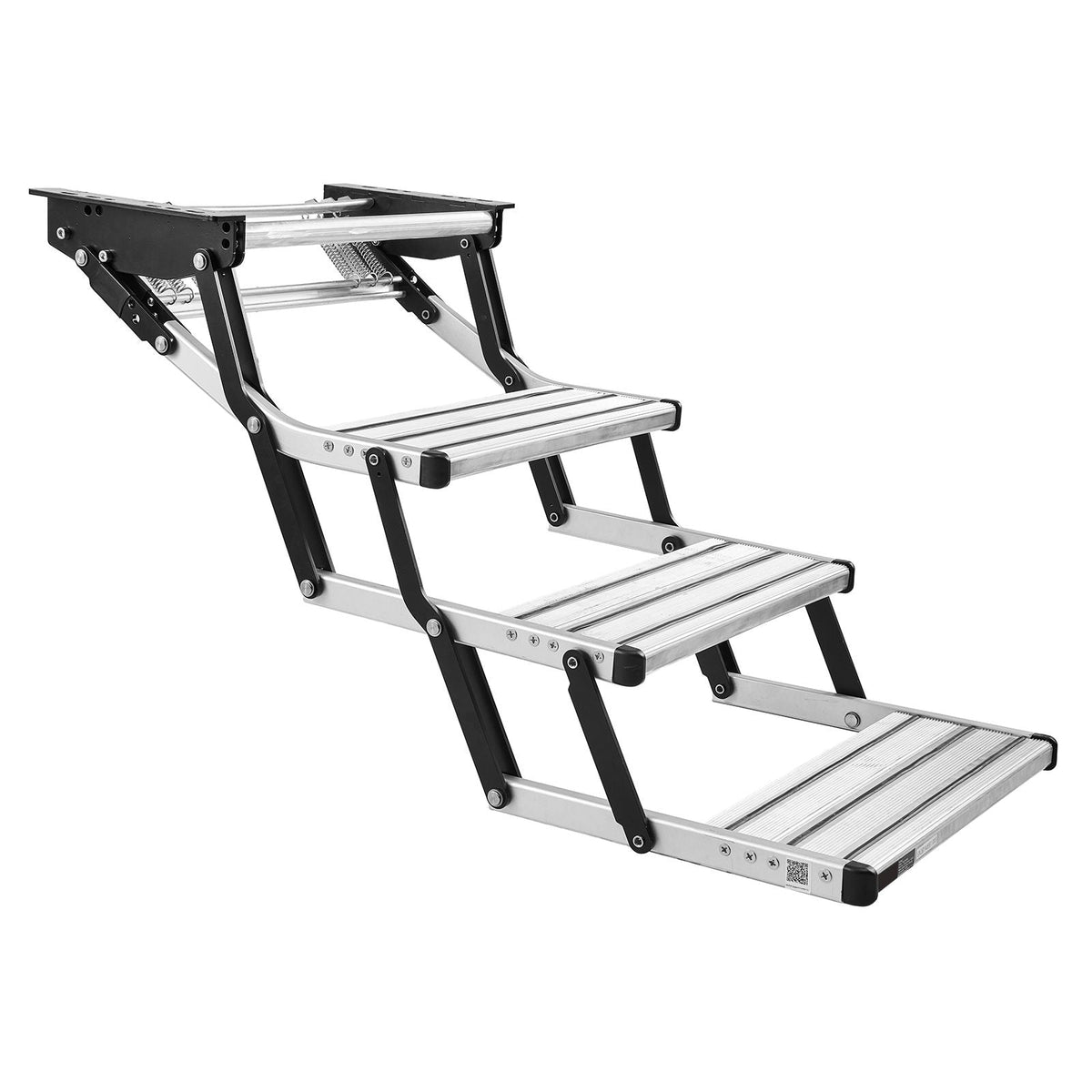 RV Steps, 3-Step, 440 lbs Load Capacity, Manual Retractable RV Stairs, Telescopic Folding Aluminum Alloy Camper Steps, Steel Frame Non-Slip Entry Stairs for Camper Van Motorhome Travel Trailer