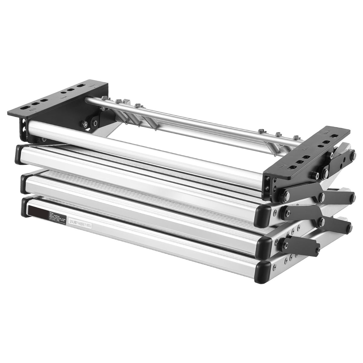 RV Steps, 3-Step, 440 lbs Load Capacity, Manual Retractable RV Stairs, Telescopic Folding Aluminum Alloy Camper Steps, Steel Frame Non-Slip Entry Stairs for Camper Van Motorhome Travel Trailer