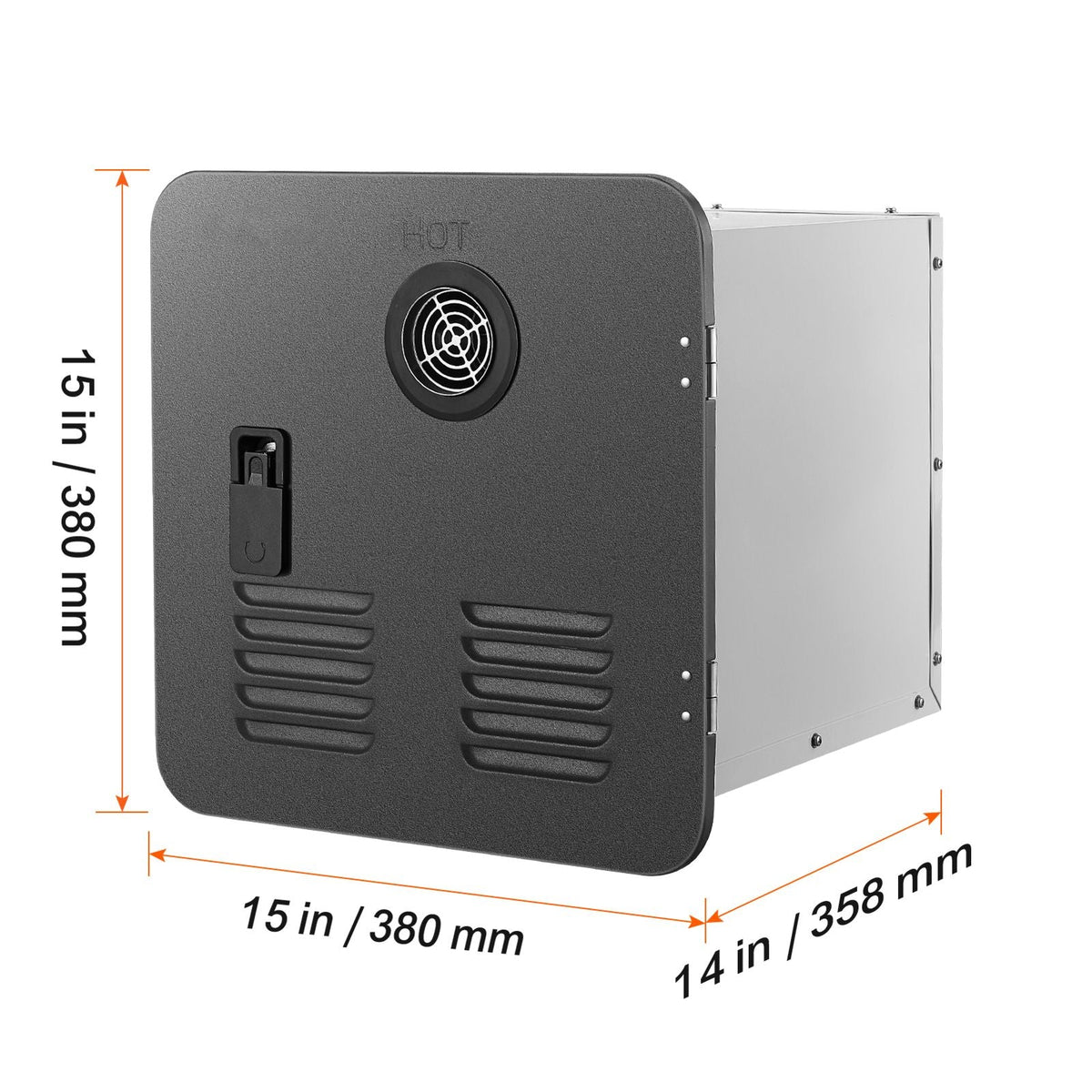 RV Tankless Water Heater, Instant Shower with 15 x 15 inches Black Door and Remote Controller, 55000BTU Optimized Comfort Performance Hot Water, Ideal for RVers' Family Everyday Use