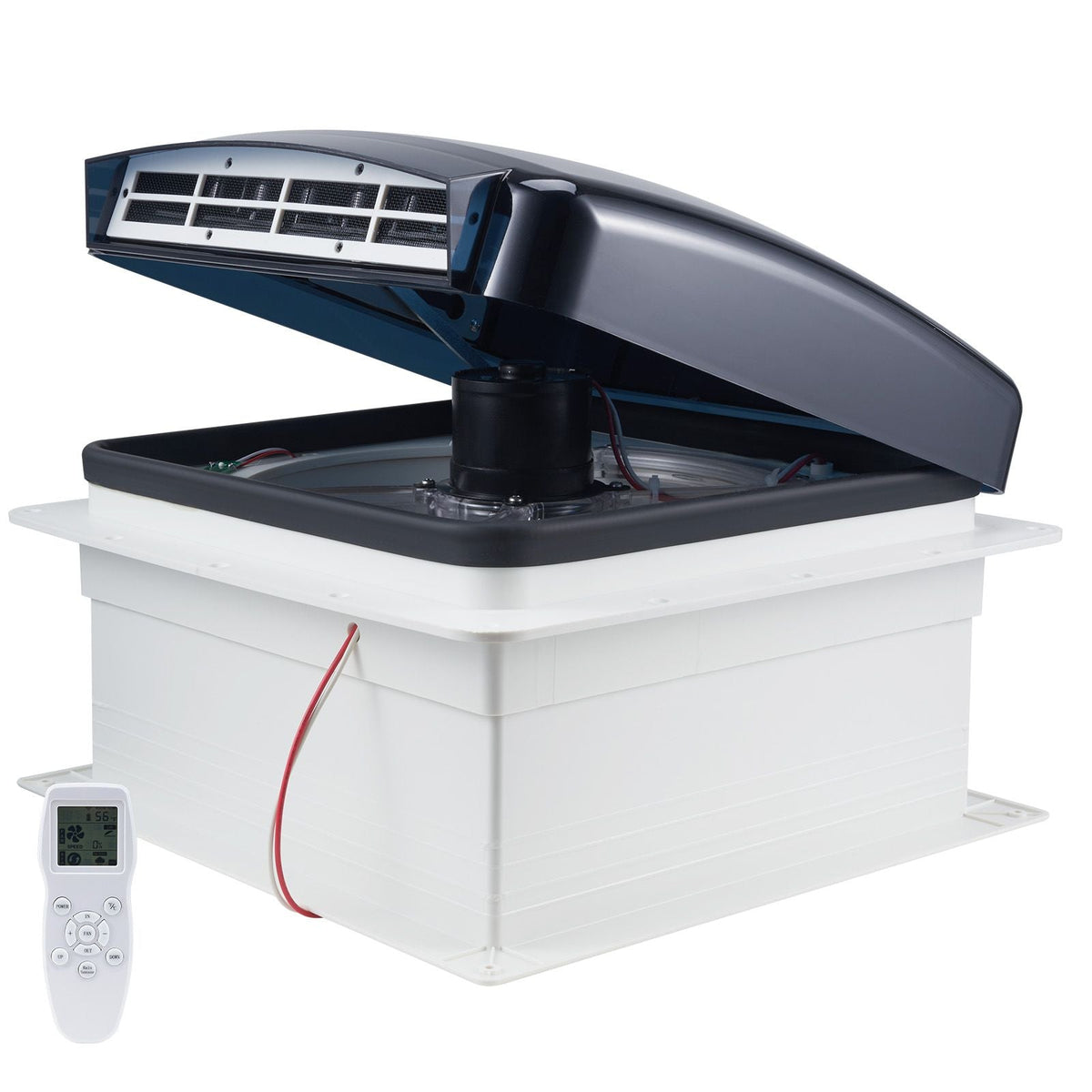 RV Vent Fan, 14 inch RV Roof Vent Fan 12V, Powerful 10-Speed Reversible Fan with Remote Control, Built-in Rain Cover, Power Top Lid,12 inch Fan Blade,Fits 14 x14 inch Roof Openings