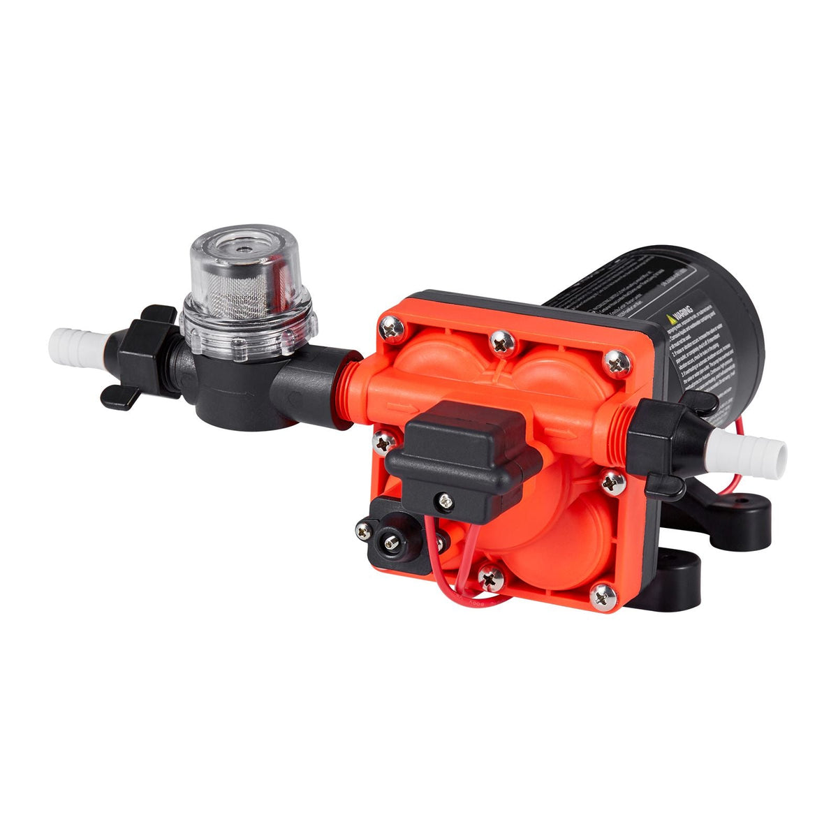 RV Water Pump, 12V DC 6 GPM (22.7 L/min), 4-Chamber Self-Priming Diaphragm Water Pump with Automatic Pressure Switch, 70 PSI Max Pressure, On Demand for RV, Caravan, Marine, Yacht, Car Washing