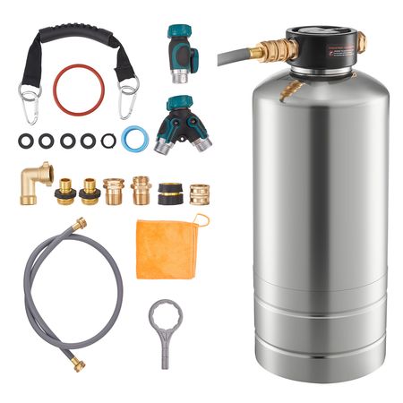 RV Water Softener, 16,000 Grain, Portable Water Softener with NPT 3/4" Fittings, Food-Grade Resin, Stainless Steel, Quick Connect, for RVs, Trailers, Boats, Mobile Car Washing, Pressure Washing