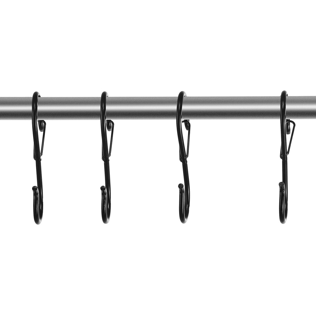 S Hooks 36 Pack, 39.68 LBS Capacity for Bars up to 0.85 Inch, S Shaped Hooks with Safety Buckle, Heavy Duty Metal Hangers for Plants, Jeans, Clothes in Garden, Closet, Kitchen, Bedroom, Black