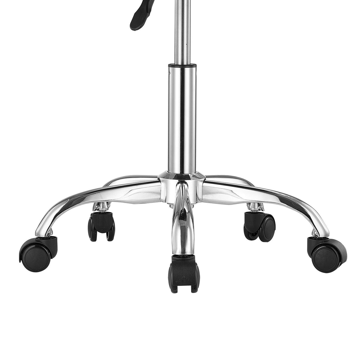 Saddle Stool with Wheels, 450 LBS Weight Capacity Ergonomic Rolling Stool, Height Adjustable Thickened PU Leather Swivel Saddle Chair for Salon, Spa, Massage, Tattoo, Clinic, Black