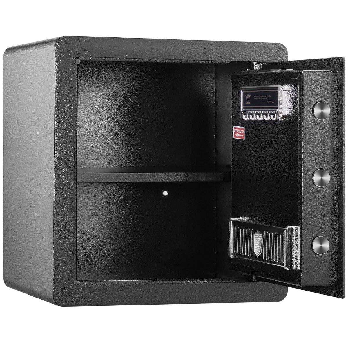 Safe, 1.8 Cubic Feet Home Safe, Steel Security Safe with Digital Keypad and 2 Keys, Cabinet Safe with Fire-proof Bag, Protect Cash, Gold, Jewelry, Documents for Home, Hotel, 15.8x13x16.9 inches