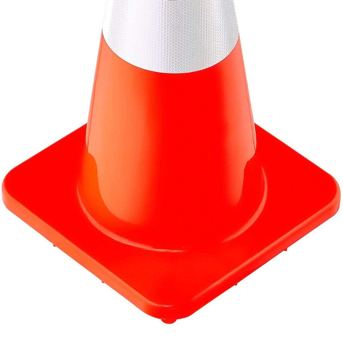 Safety Cones, 12 x 28\" Traffic Cones, PVC Orange Construction Cones, 2 Reflective Collars Traffic Cones with Weighted Base and Hand-Held Ring Used for Traffic Control, Driveway Road Parking