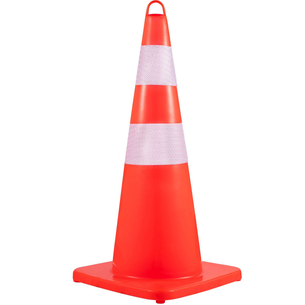 Safety Cones, 12 x 28\" Traffic Cones, PVC Orange Construction Cones, 2 Reflective Collars Traffic Cones with Weighted Base and Hand-Held Ring Used for Traffic Control, Driveway Road Parking