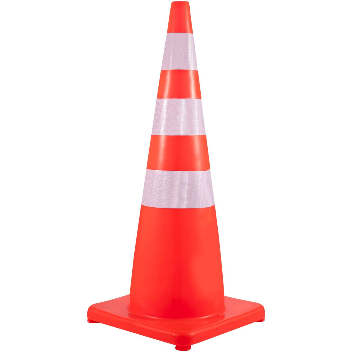 Safety Cones, 6 x 36\" Traffic Cones, PVC Orange Construction Cones, Reflective Collars Traffic Cones with Weighted Base Used for Traffic Control, Driveway Road Parking and School Improvement