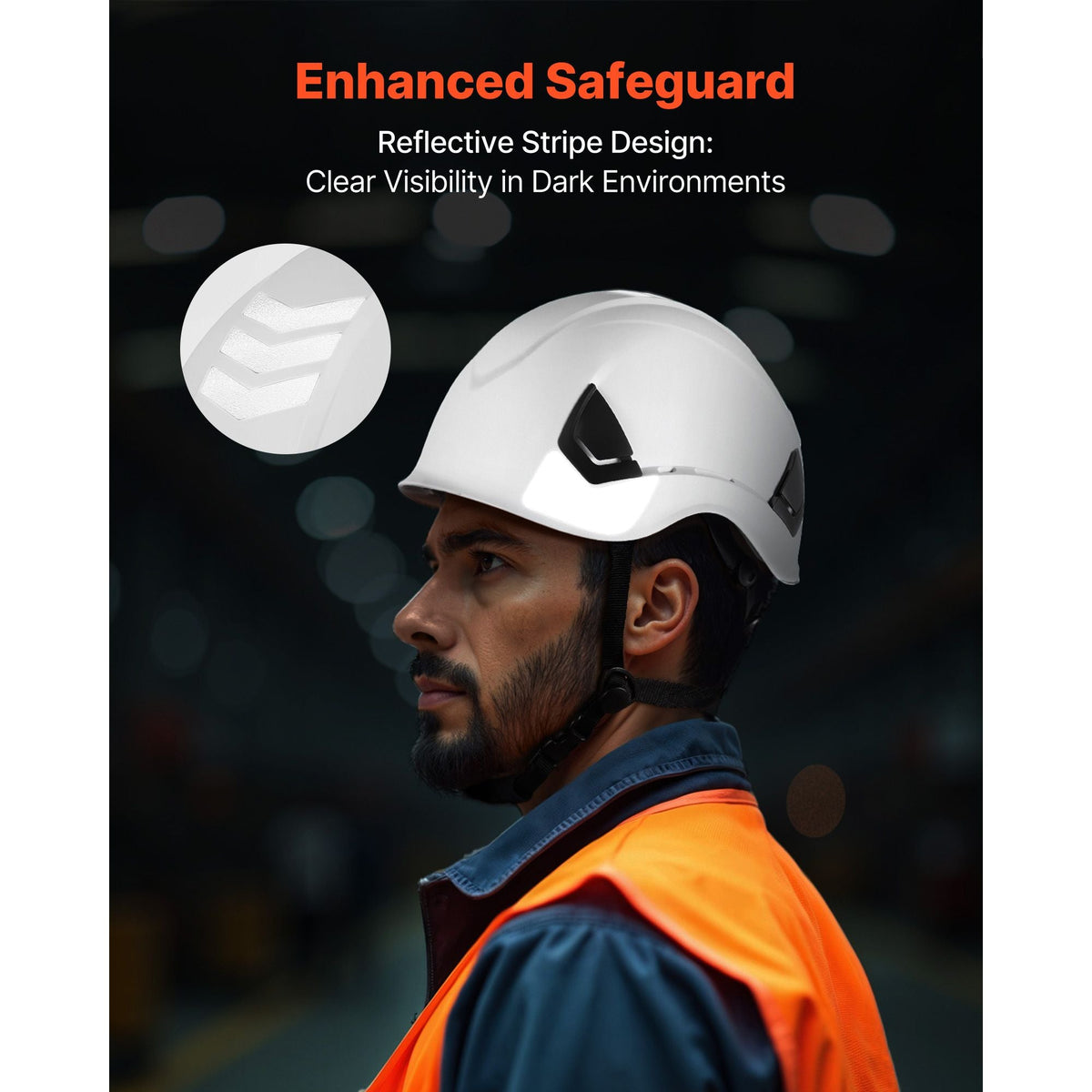 Safety Helmet, ANSI/ISEA Z89.1 Approved ABS Safety Hard Hat with 6-Point Ratchet Suspension, Adjustable Vented Hardhat for Men Women Adults, for Outdoor Indoor Industrial Construction Workwear