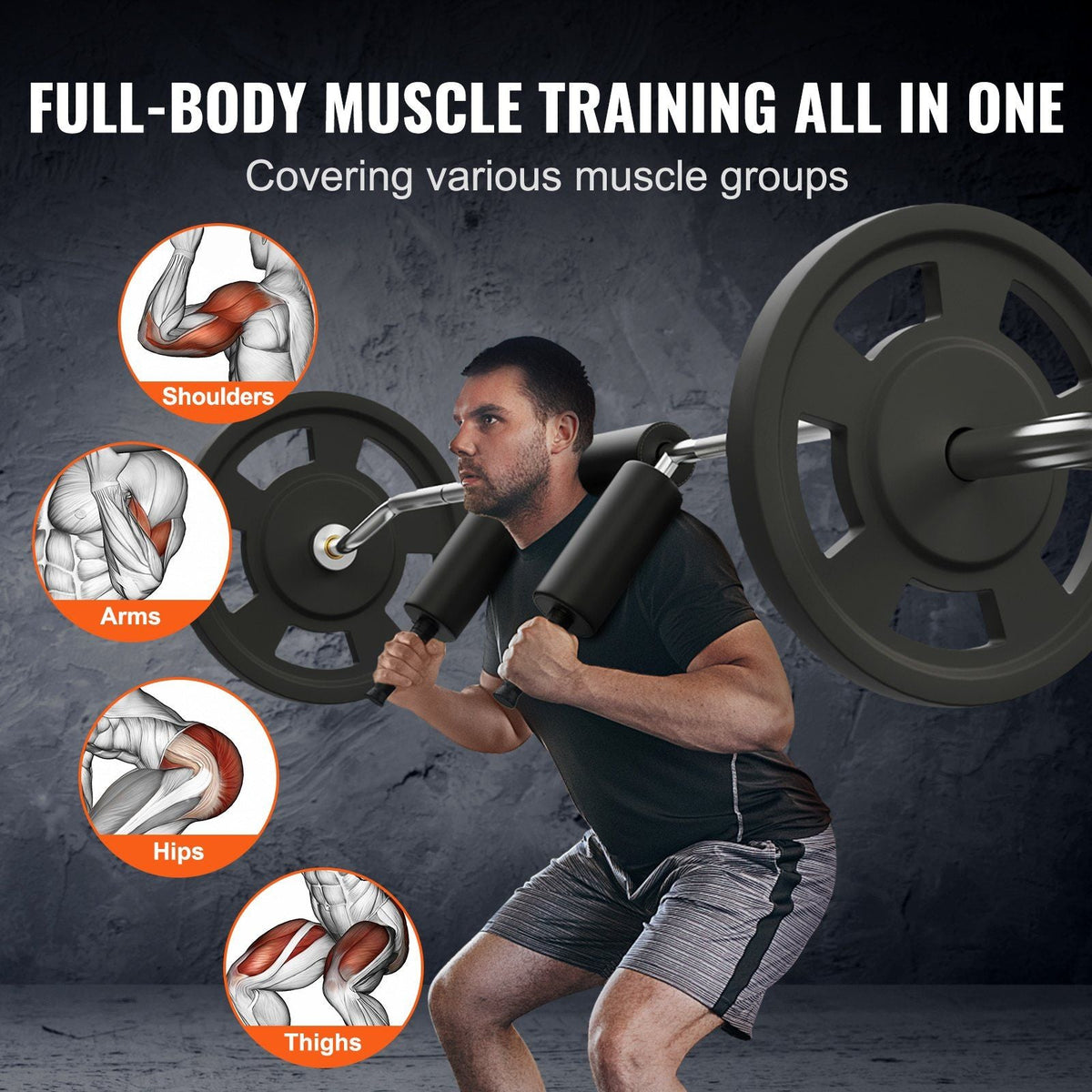 Safety Squat Bar, 700 LBS Fitness Squat Bar, Safety Squat Bar Attachment with Shoulder and Arm Pads, 28mm Diameter Weight Bar, Ideal for Front Squats, Lunges, Rehab, Physical Therapy