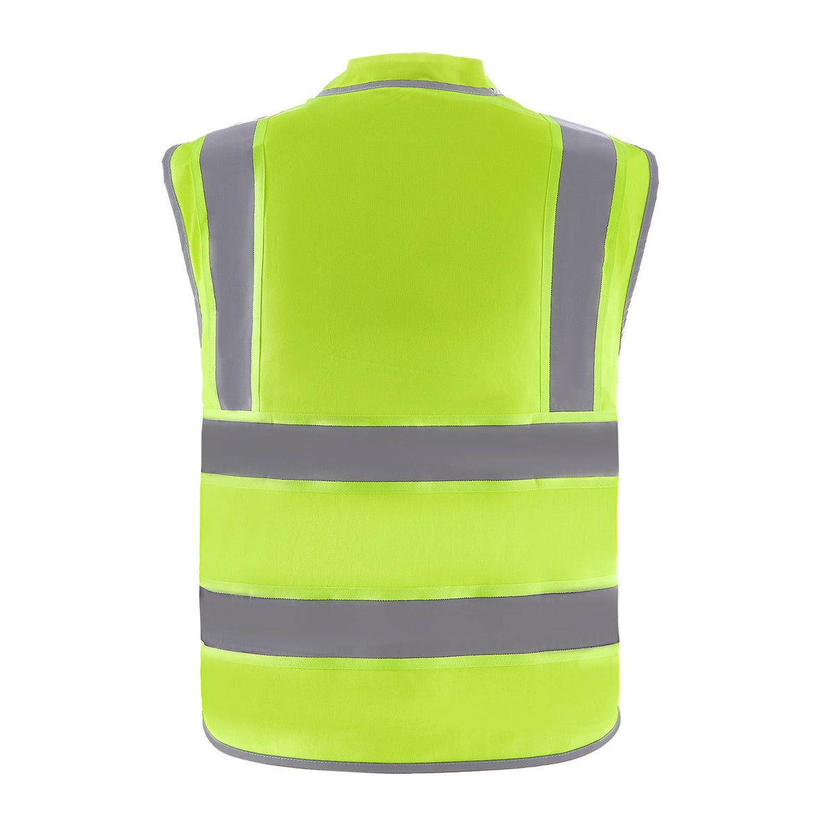 Safety Vest, 10 Pockets Yellow Safety Vest, Hi Vis Zipper Front Safety Vest with Reflective Strips, High Visibility Work Construction Vest with Pockets and Walkie-Talkie Clip, for Men & Woman