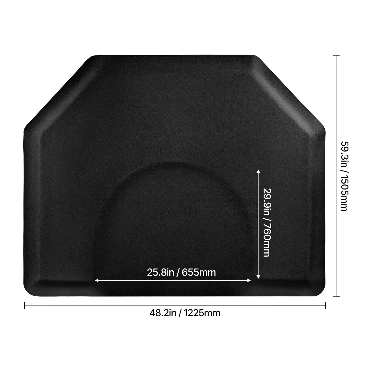 Salon Mat for Hair Stylist, 4 x 5 FT Hexagon Salon Chair Mat Anti Fatigue, 1/2-inch Thickened Barber Shop Floor Mat with Round Cut Out, Easy-to-Clean PVC Surface & Anti-Trip Beveled Edges
