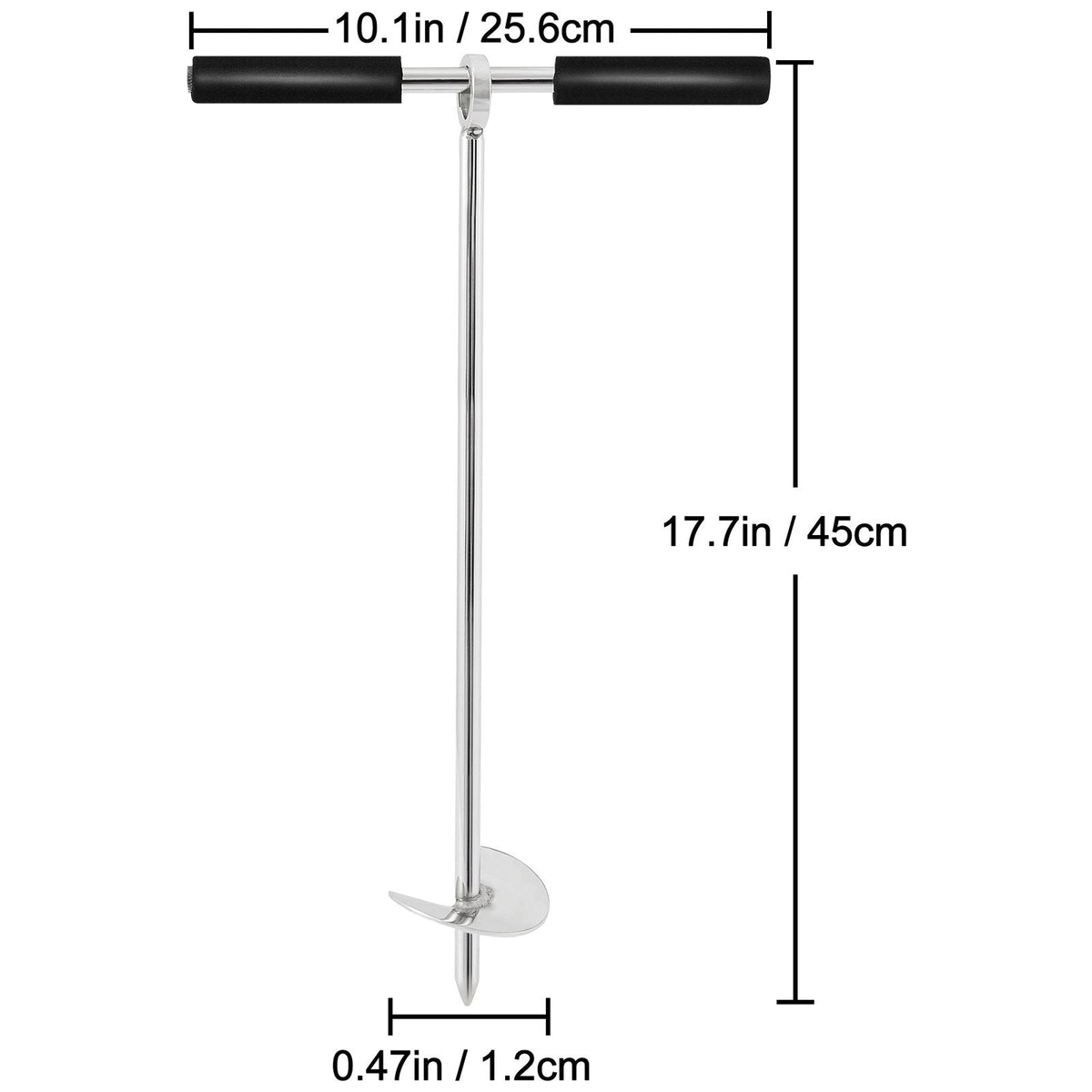 Sand Anchor, 18\" Length Auger to The Beach and Sandbar, 316 Stainless Steel Screw Anchor with Removable Handle, Bungee Line & Carry Bag, for Jet Ski PWC Pontoon Kayak