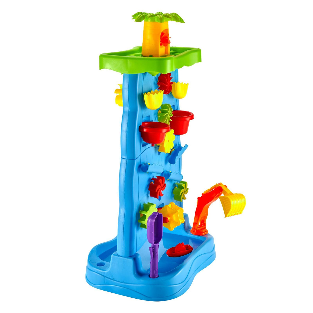Sand and Water Table for Toddlers, Double-Sided Kids Activity Waterfall Playset with 37PCS Accessories, Kids Activity Sensory Table, Outdoor Summer Sand Water Play Table for 3+ Years Boys Girls