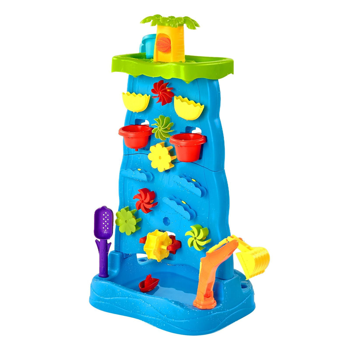 Sand and Water Table for Toddlers, Double-Sided Kids Activity Waterfall Playset with 37PCS Accessories, Kids Activity Sensory Table, Outdoor Summer Sand Water Play Table for 3+ Years Boys Girls