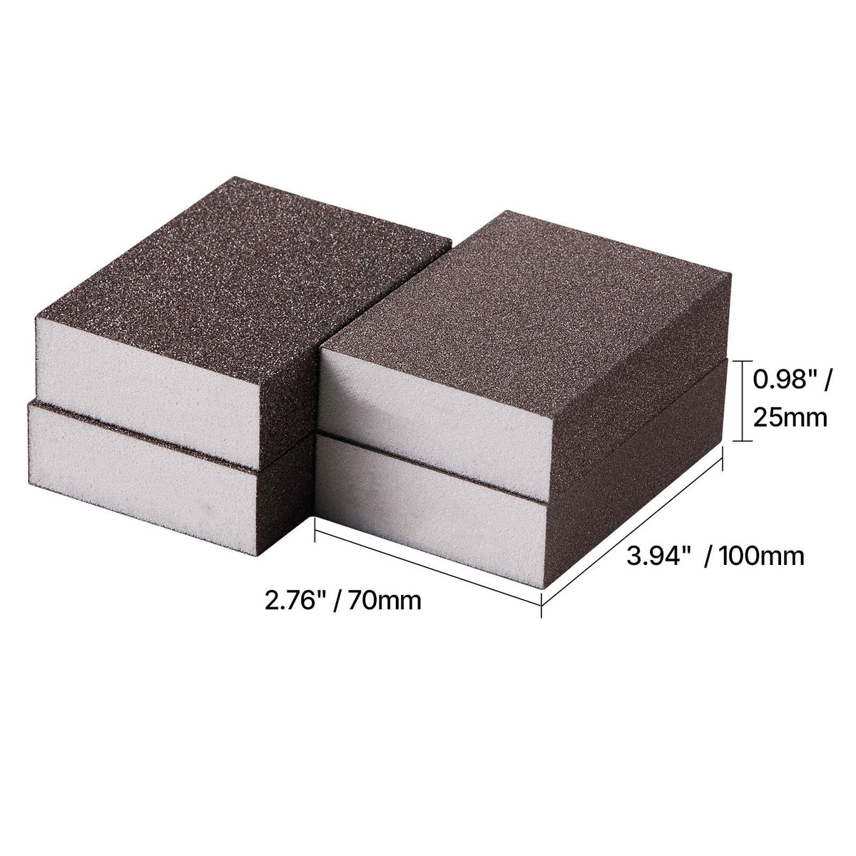 Sanding Sponge, 4 Pcs, 60/80/120/220 Grit Assortment, Washable and Reusable Sanding Blocks for Dry & Wet Use, Coarse to Fine Sandpaper Blocks, for Polishing Drywall Wood Plastic Metal Furniture