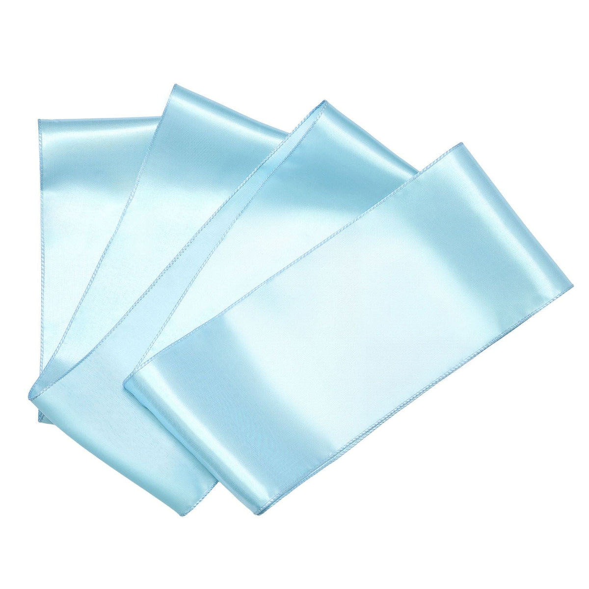 Satin Chair Sashes Bows, 100PCS Chair Ribbon Ties Back Sash, 7 x 108 inch, Light Blue Wedding Reception Decoration, for Wedding Ceremony Baby Shower Party Events Banquet Chair Cover Decoration