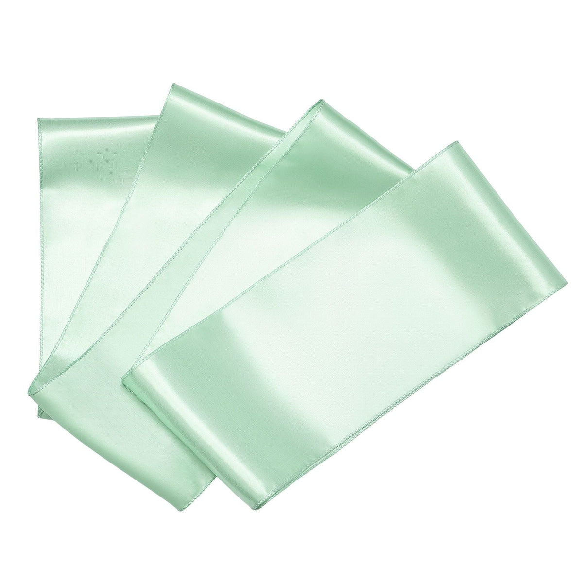 Satin Chair Sashes Bows, 100PCS Chair Ribbon Ties Back Sash, 7 x 108 inch, Light Green Wedding Reception Decoration, for Wedding Ceremony Baby Shower Party Events Banquet Chair Cover Decoration