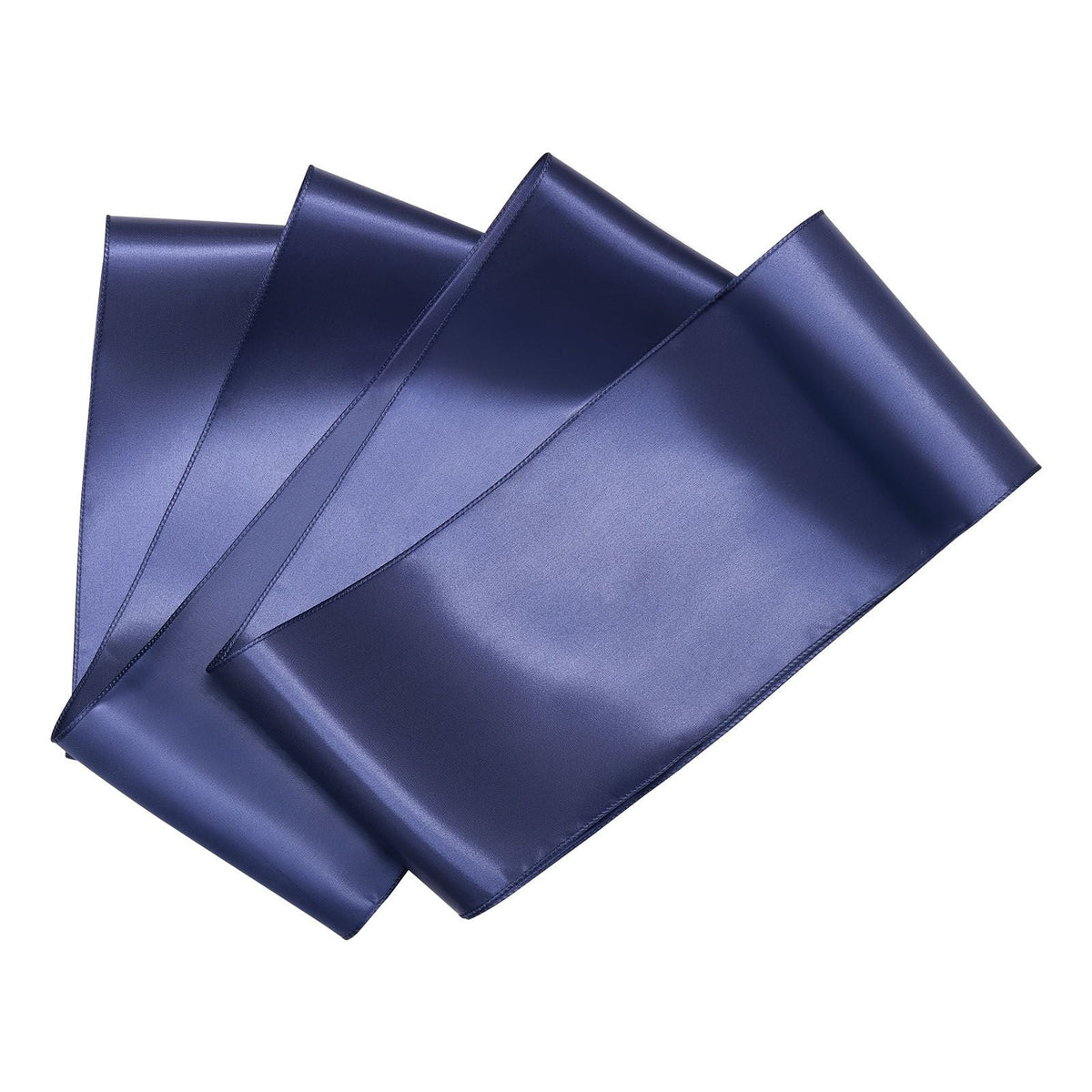 Satin Chair Sashes Bows, 50PCS Chair Ribbon Ties Back Sash, 7 x 108 inch, Navy Blue Wedding Reception Decoration, for Wedding Ceremony Baby Shower Party Events Banquet Chair Cover Decoration