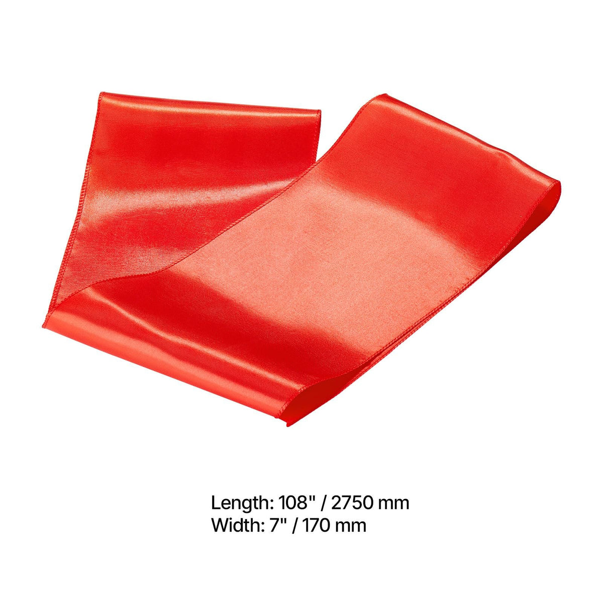 Satin Chair Sashes Bows, 50PCS Chair Ribbon Ties Back Sash, 7 x 108 inch, Red Wedding Reception Decoration, for Wedding Ceremony Baby Shower Party Events Banquet Chair Cover Decoration