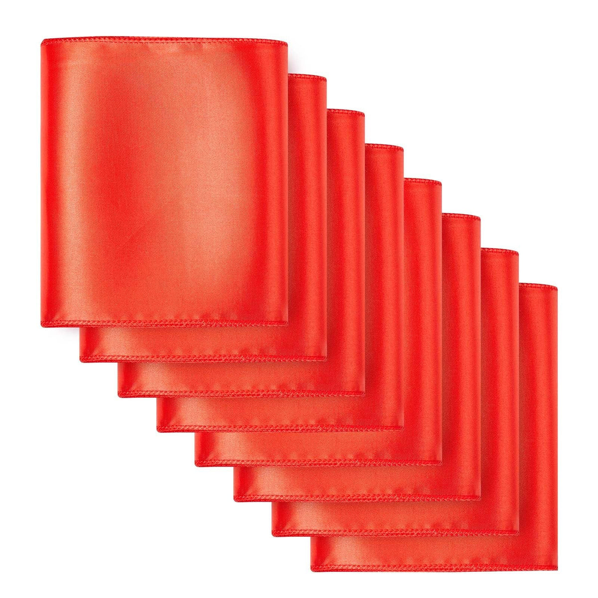 Satin Chair Sashes Bows, 50PCS Chair Ribbon Ties Back Sash, 7 x 108 inch, Red Wedding Reception Decoration, for Wedding Ceremony Baby Shower Party Events Banquet Chair Cover Decoration