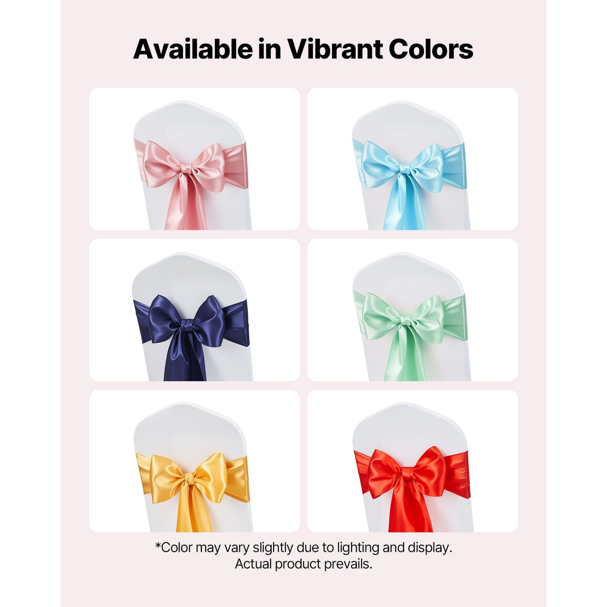 Satin Chair Sashes Bows, 50PCS Chair Ribbon Ties Back Sash, 7 x 108 inch, Red Wedding Reception Decoration, for Wedding Ceremony Baby Shower Party Events Banquet Chair Cover Decoration