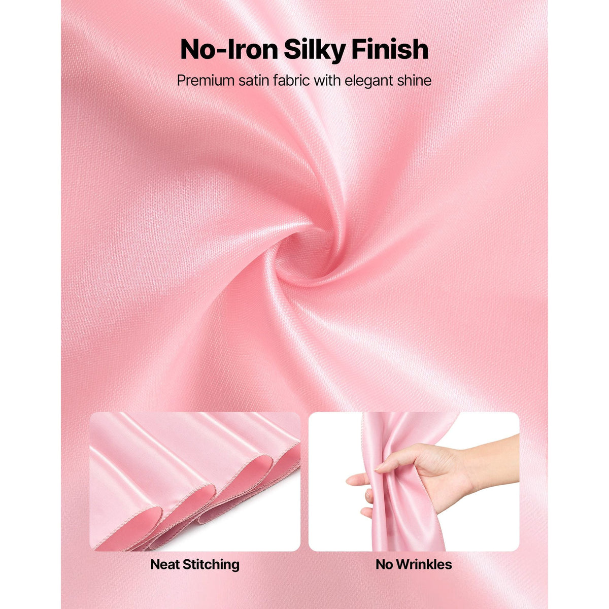 Satin Chair Sashes Bows, 50PCS Chair Ribbon Ties Back Sash, 7 x 108 inch, Rose Gold Wedding Reception Decoration, for Wedding Ceremony Baby Shower Party Events Banquet Chair Cover Decoration