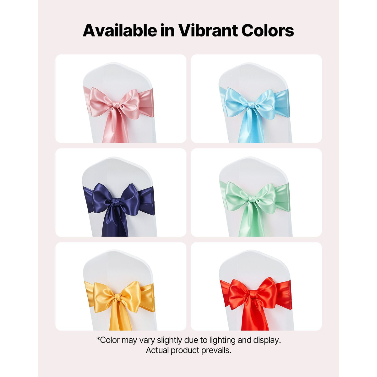 Satin Chair Sashes Bows, 50PCS Chair Ribbon Ties Back Sash, 7 x 108 inch, Rose Gold Wedding Reception Decoration, for Wedding Ceremony Baby Shower Party Events Banquet Chair Cover Decoration
