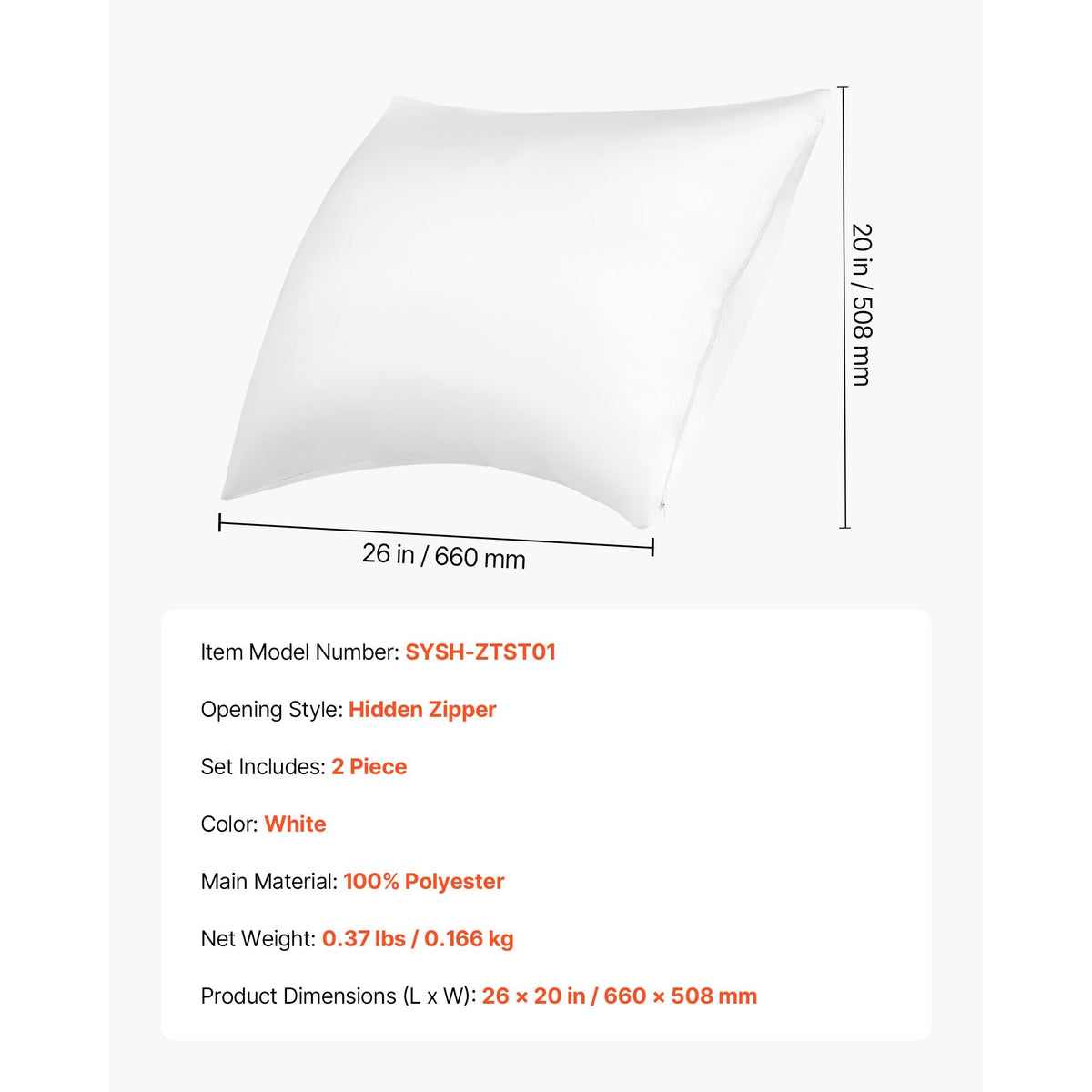 Satin Pillowcase, 2 Pack Standard Size Satin Pillow Cases for Hair and Skin, Similar to Silk Pillowcases with Hidden Zipper, Smooth, Soft and Breathable Cooling Pillowcase, for Sleeping (White)