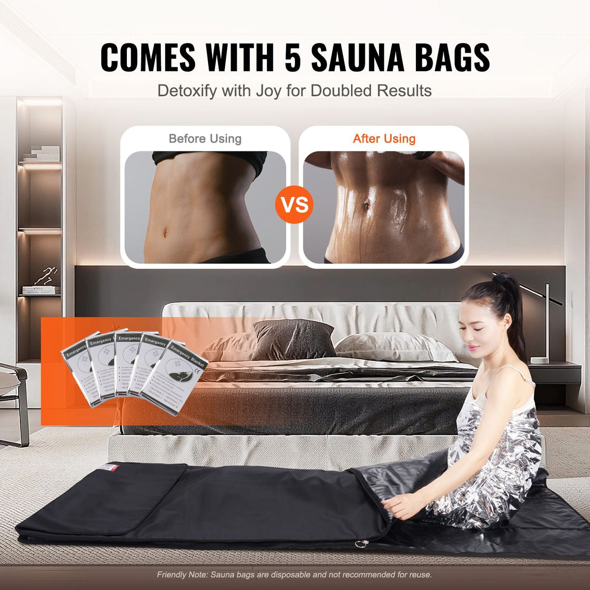 Sauna Blanket for Detoxification, Portable Far Infrared Sauna for Home, PU Sauna Bag w/ Therapy Stones & Carbon Fiber Heating, 1-6 Level Adjustable Temp 95-185 F, 1-60 Minutes Timer, 75 x 35in